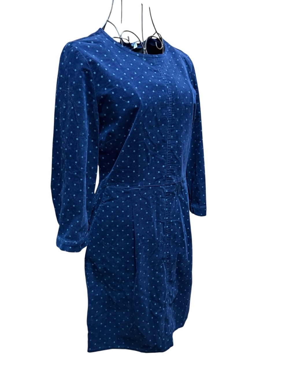 Joules Navy Polka Dot Long Sleeve Corduroy Dress size 4 Classic - Picture 2 of 12
